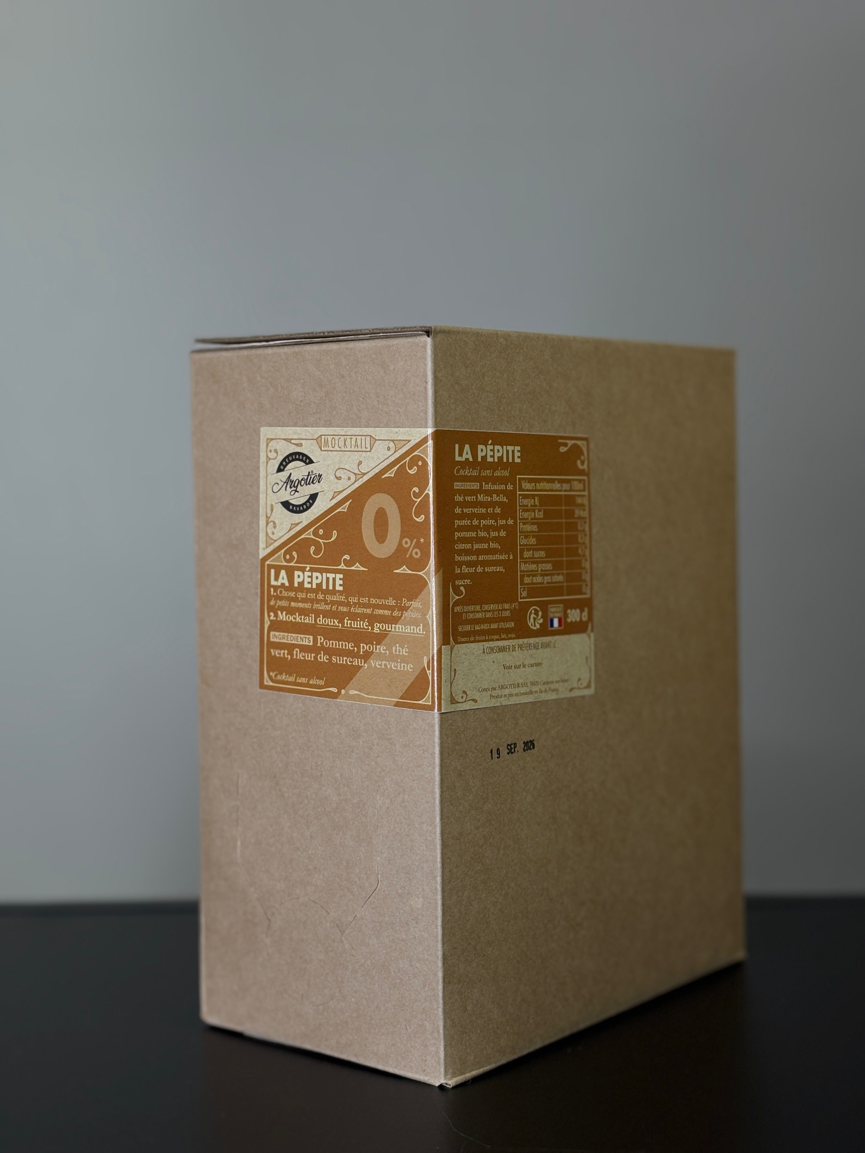 Mocktail artigianale pronto da bere (infuso di tè verde) - LA PÉPITE 3L