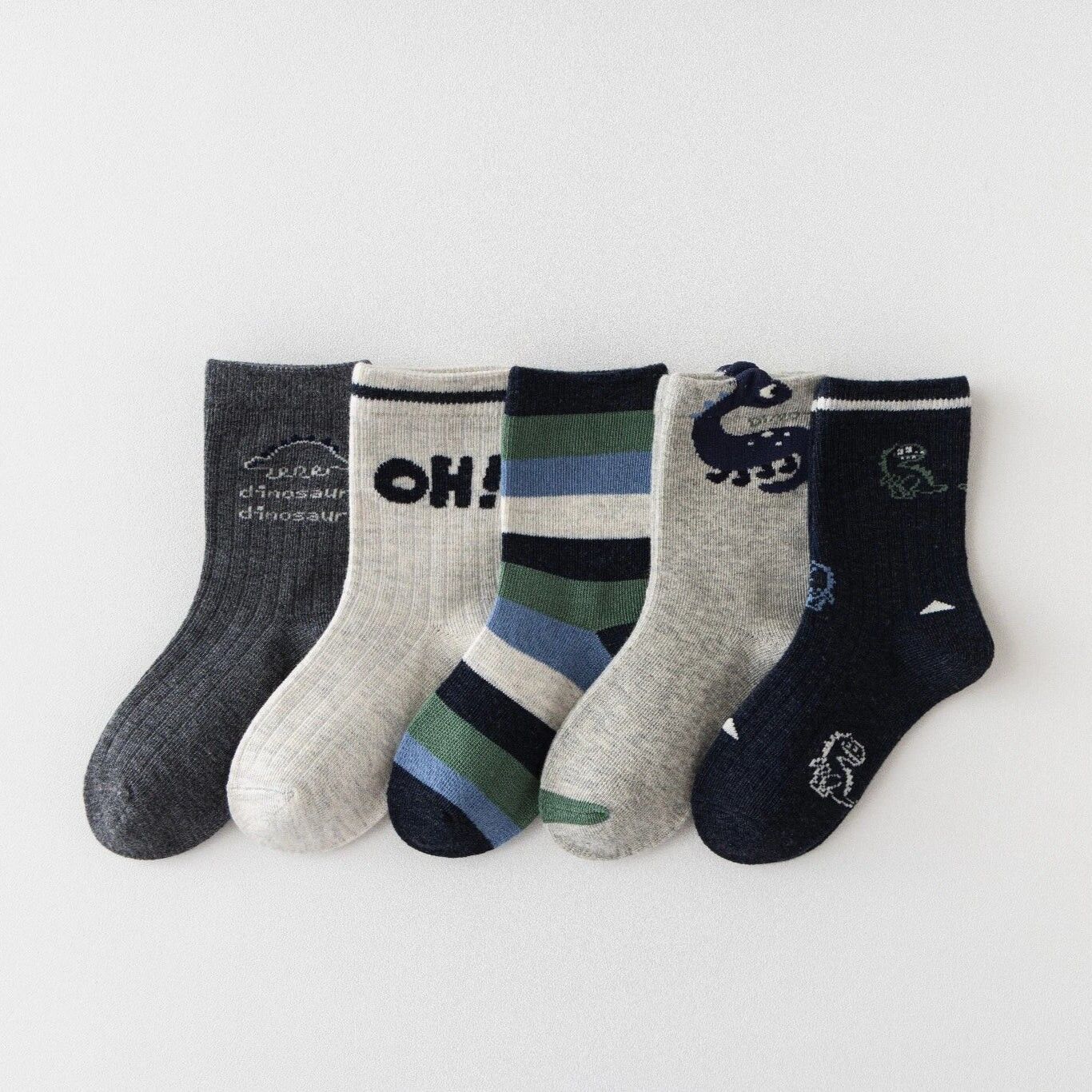 Pack of 5 Oh Dino Socks I Baby and Child