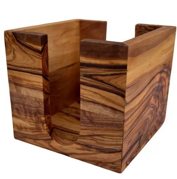 Zettelbox Notitzpapier Halter Zettelkasten aus Olivenholz