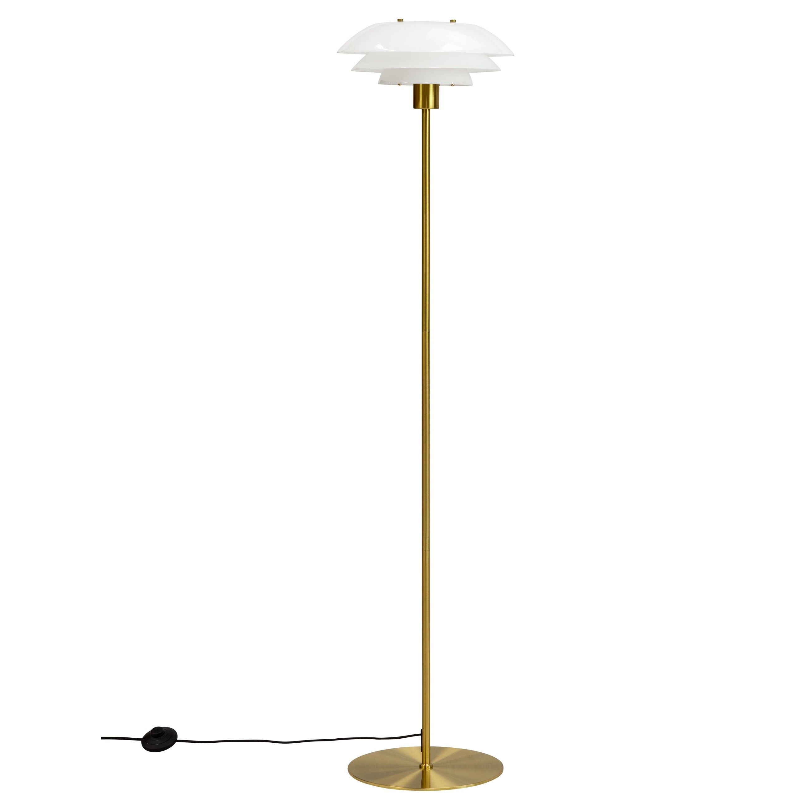DL31 opal/ brass floor lamp