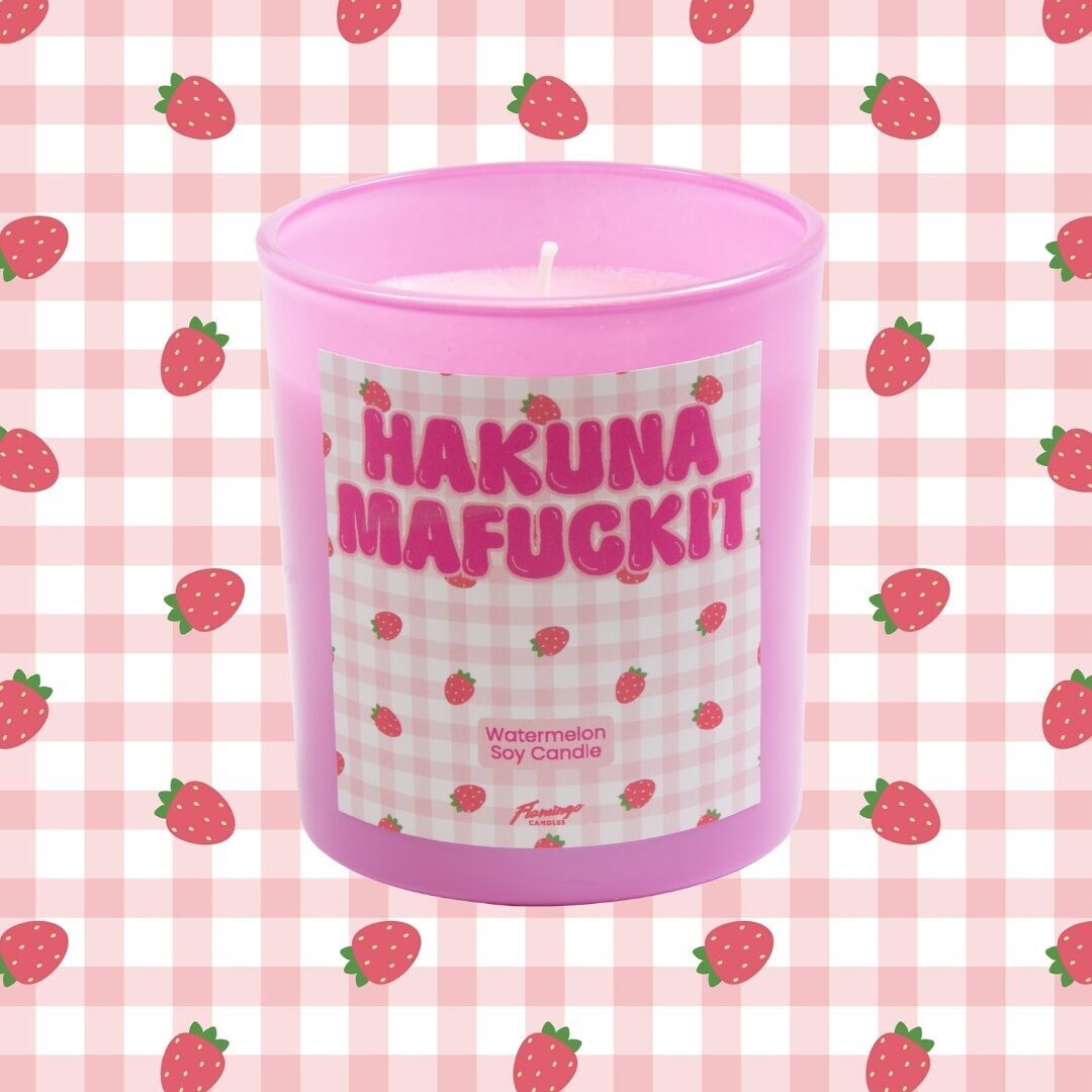 Vela de sandía Hakuna Mafuckit con fresa rosa