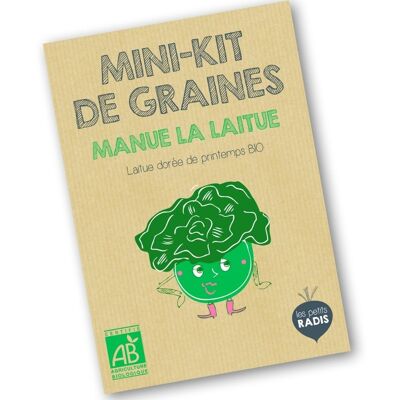 Mini kit de semillas ecológicas de lechuga Manue