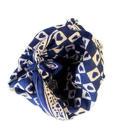 Bufanda azul a cuadros para adultos