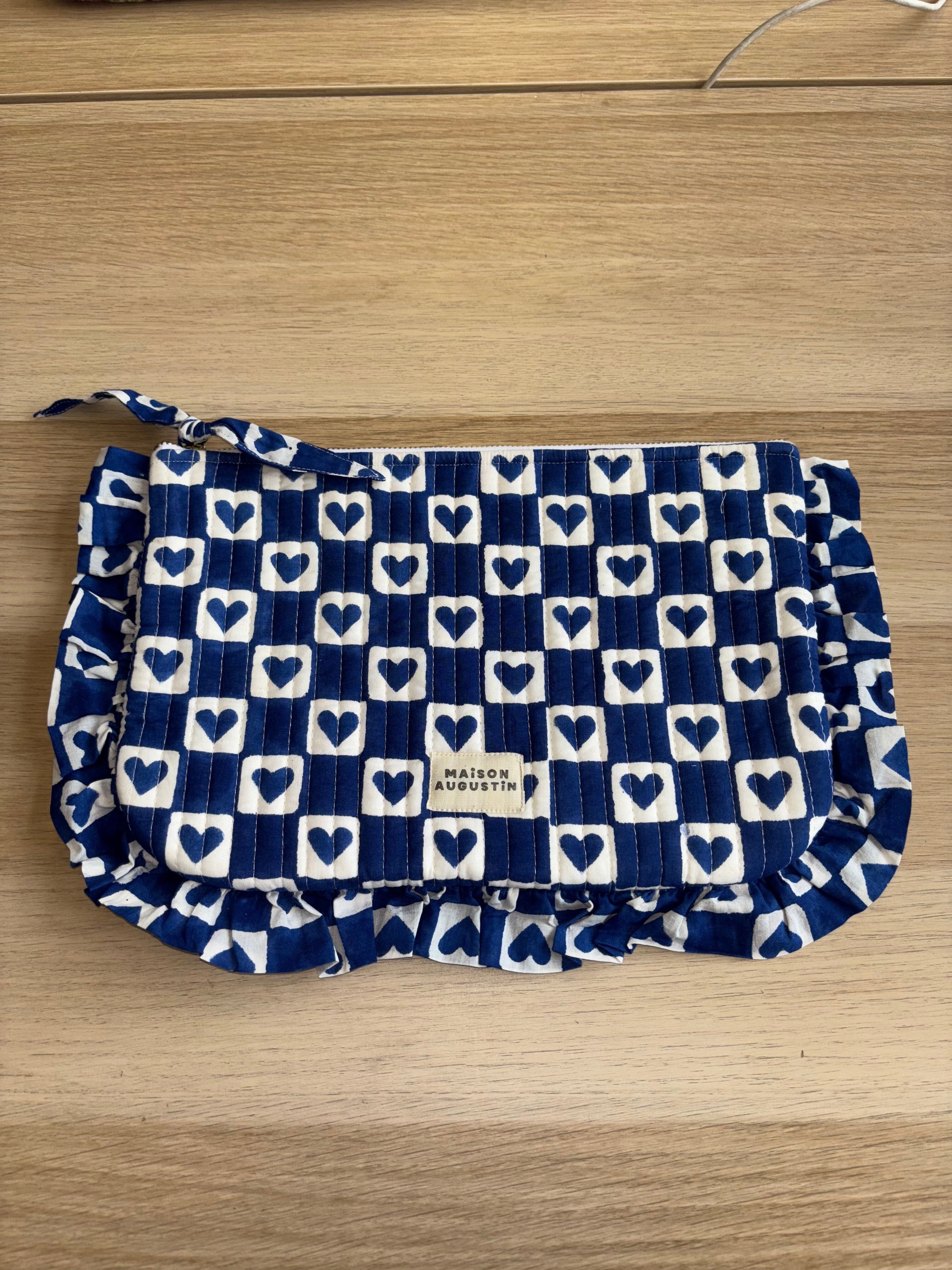 Grande borsa a scacchi blu