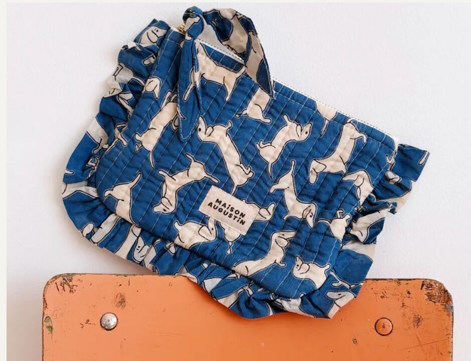 Piccola borsa blu per bassotto