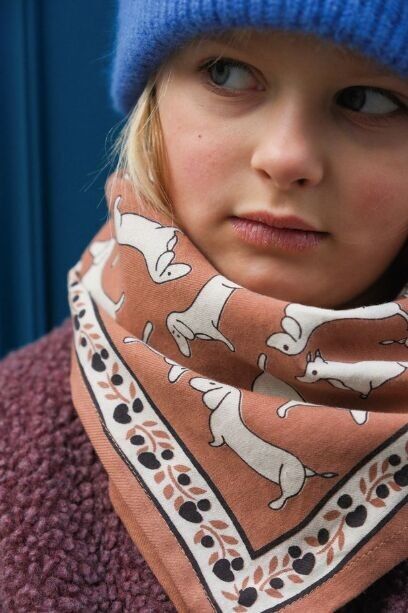 Baby Kind Dackel Braun Schal