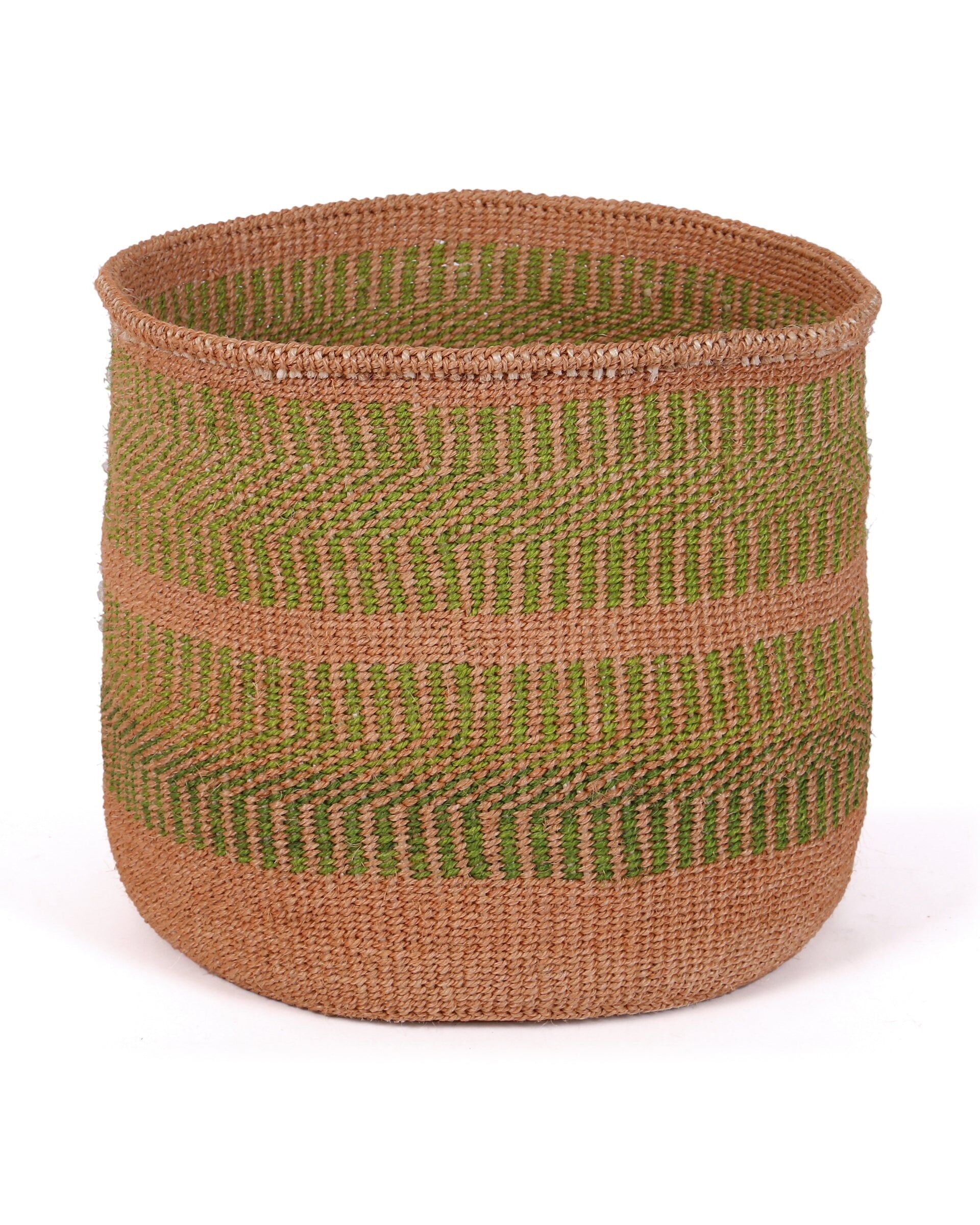 REMBESHA : Grand panier en sisal vert et naturel