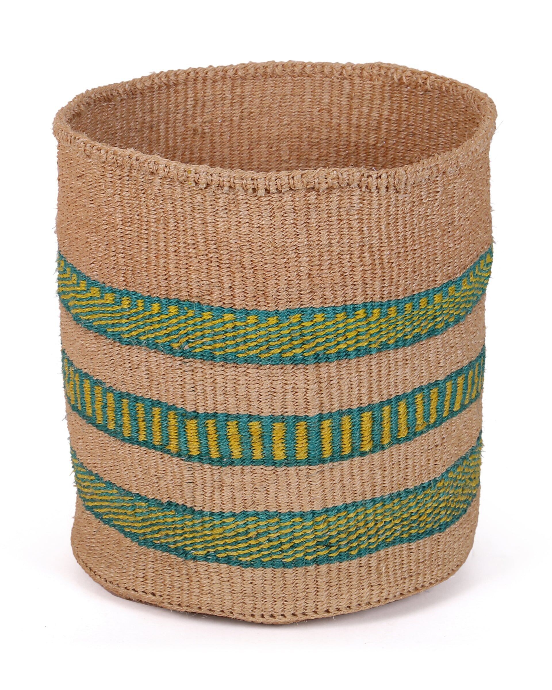 SABA: Large Blue & Yellow Sisal Basket