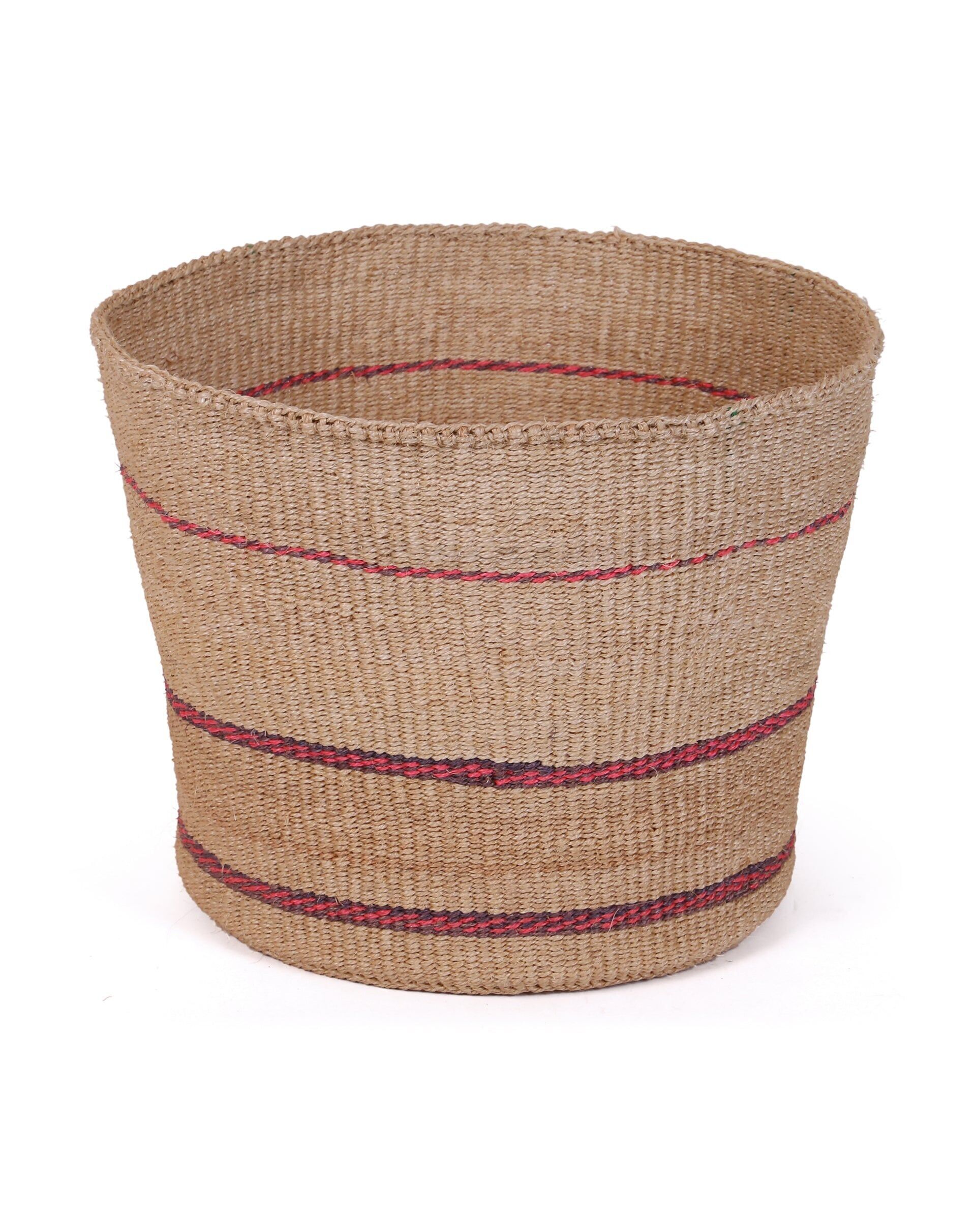 TANO: Large Pink & Purple Sisal Basket
