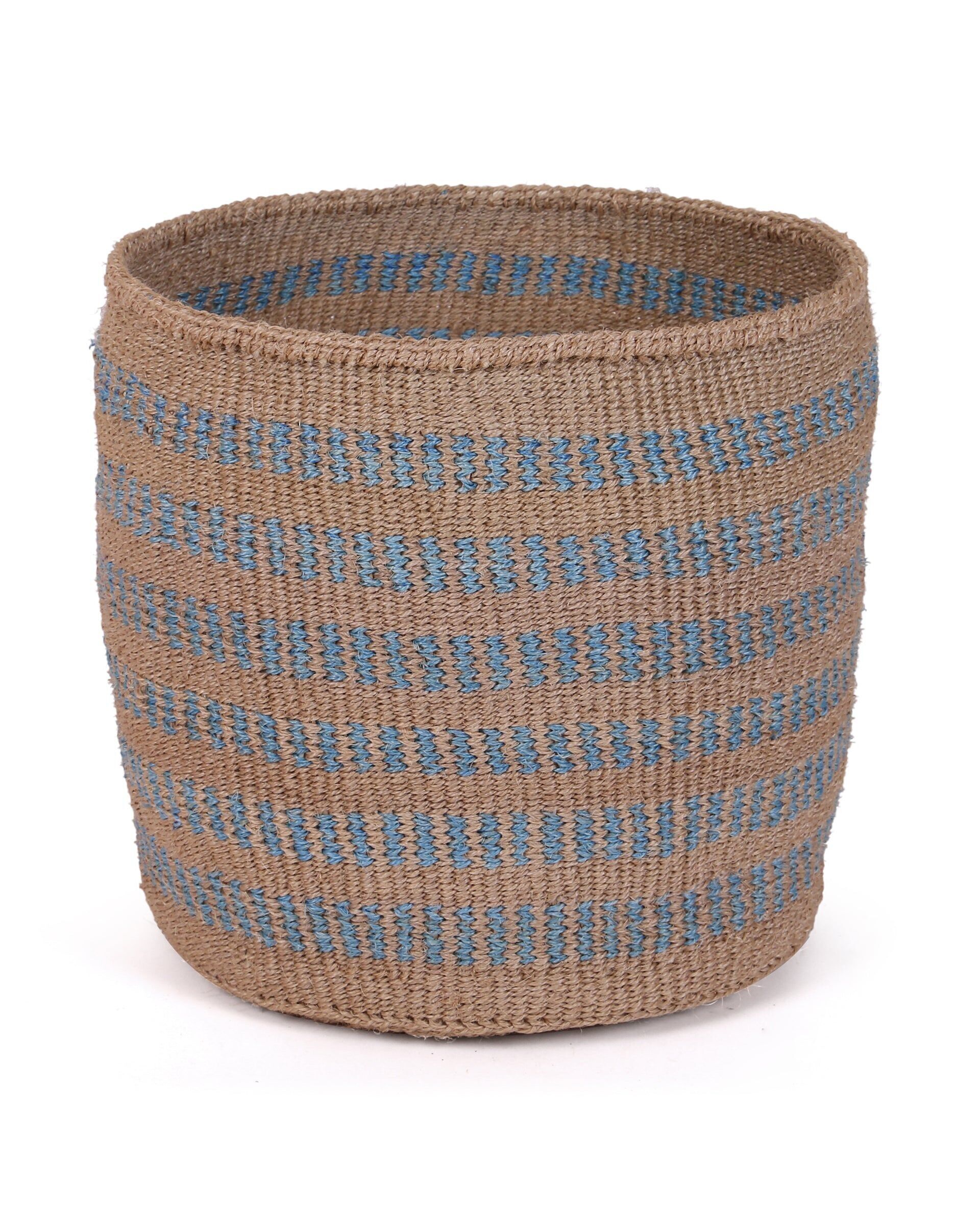 TWIGA: Large Grey & Blue Sisal Basket