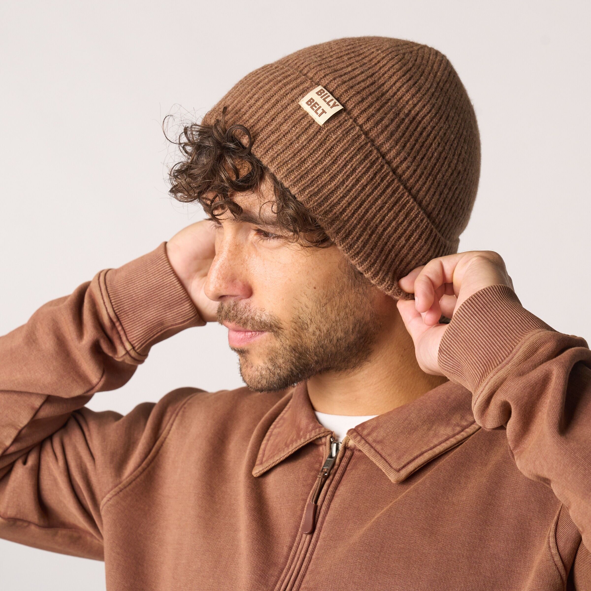 Beanie aus 100 % Wolle – Braun