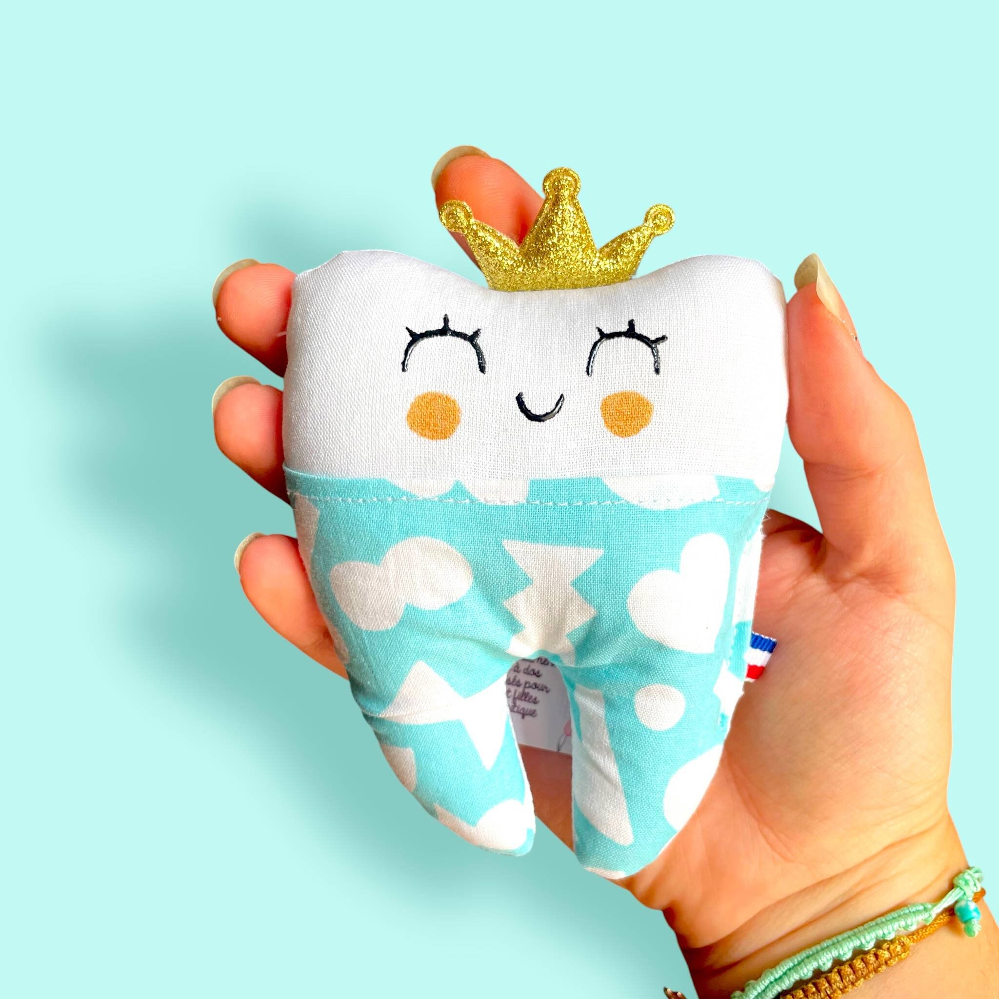 Milchzahndose, Zahnfee - Verspieltes Blau - Hergestellt in Frankreich