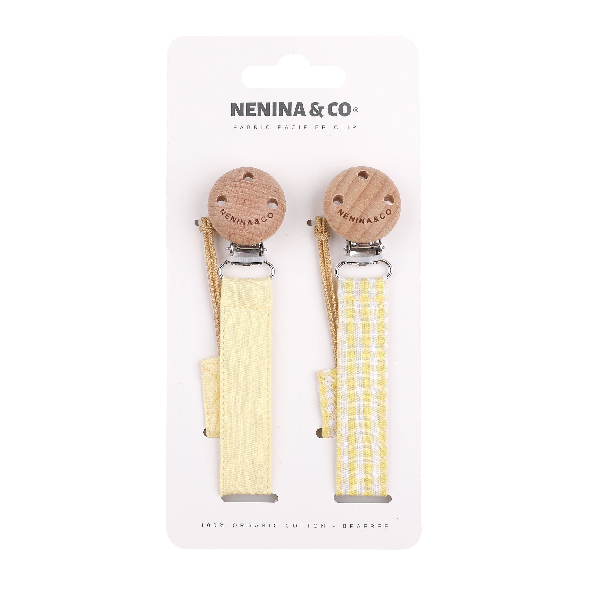 Schnullerhalter-Pack x 2 DIAMOND Gelb + Vichy von Nenina & Co