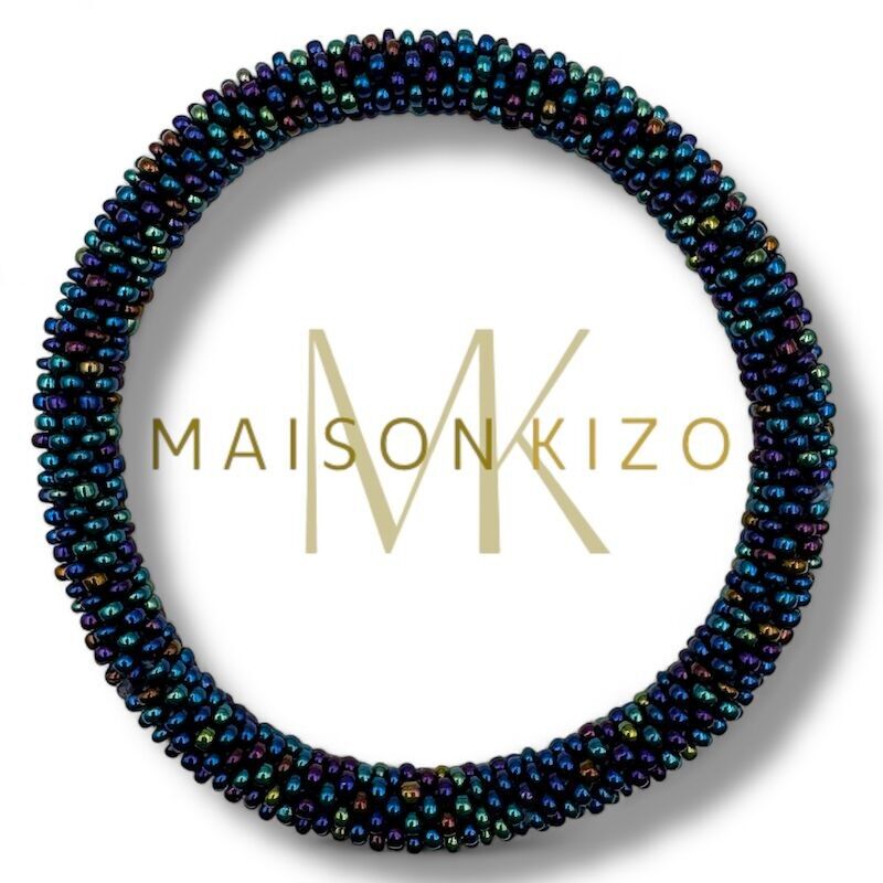 Nepalese crocheted beaded bracelet Maison Kizo B44