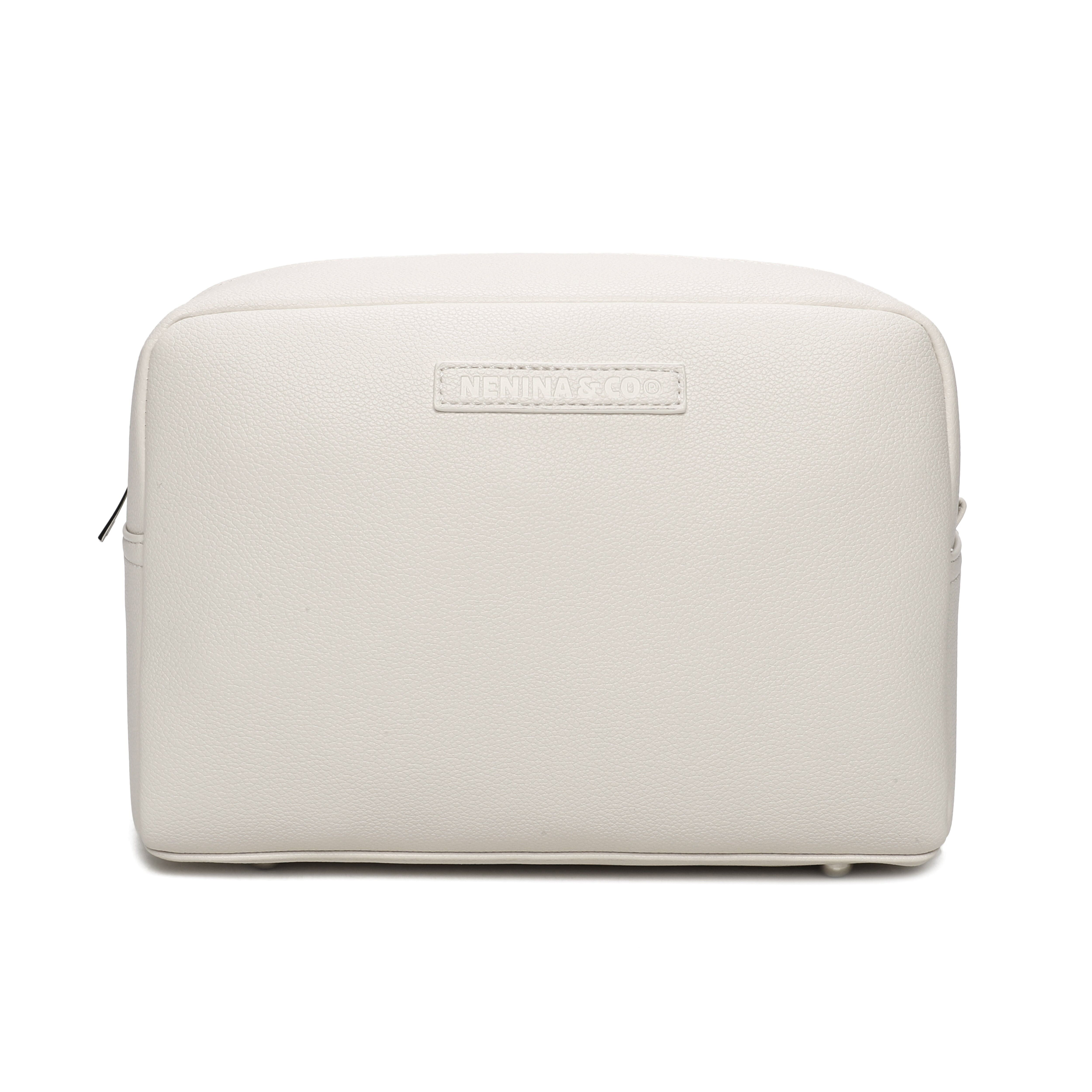 Trousse de toilette bébé en cuir écologique beige poudré MIREM By Nenina & Co