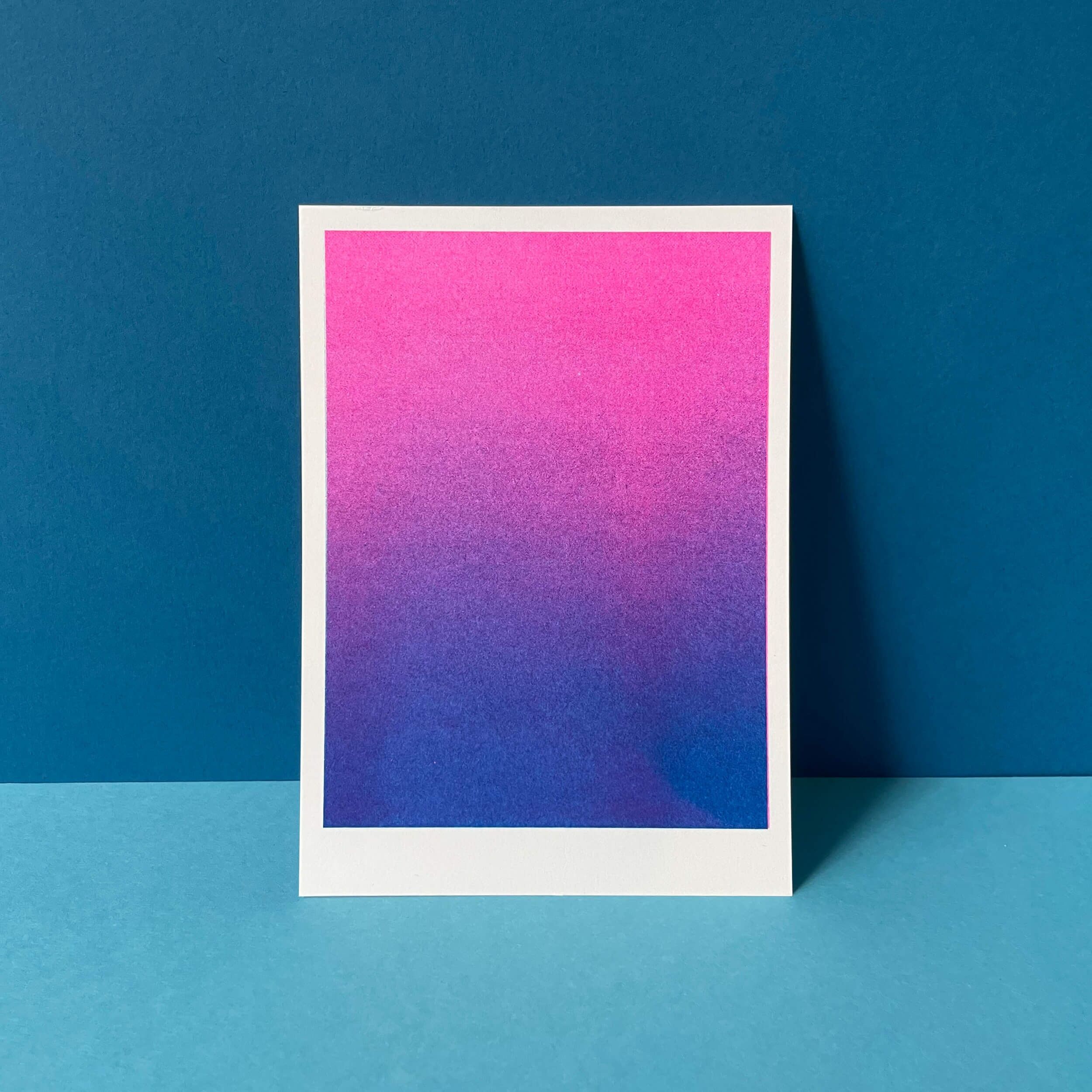 Riso Postcard Gradient Pink/Blue, Risography, DIN A6