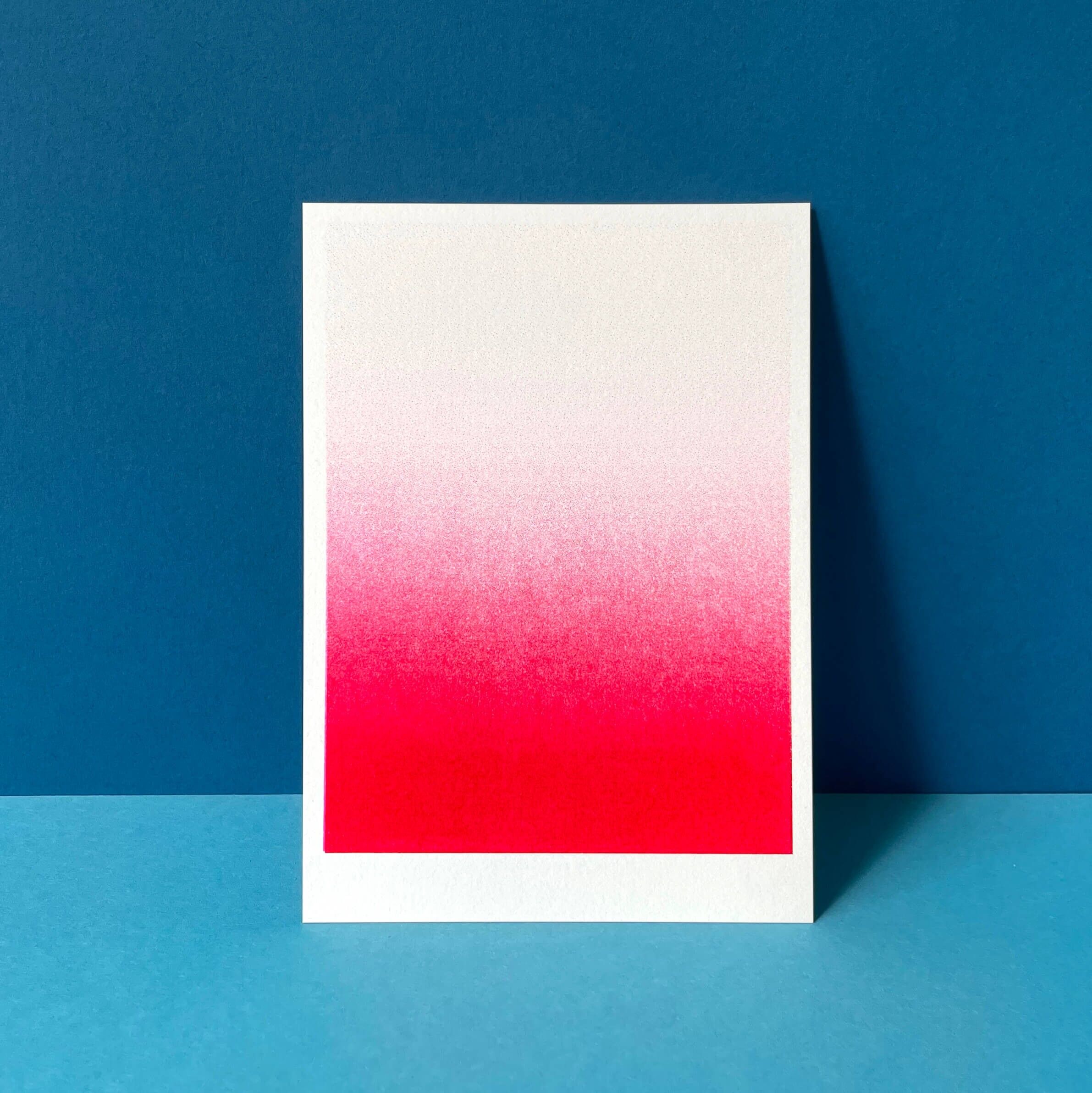 Riso Postcard Double Gradient Pink/Red, Risography, DIN A6