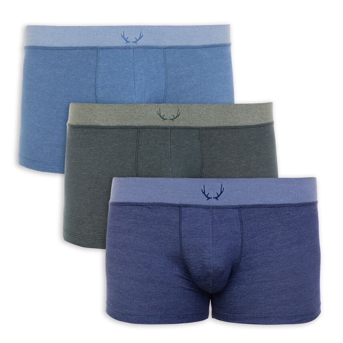 3 Tencel-Boxershorts für Herren - blau und grün