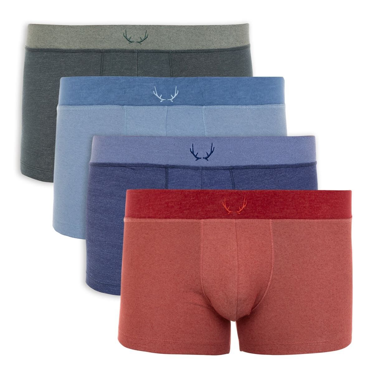 4 Tencel-Boxershorts für Herren – blau, grün und rot