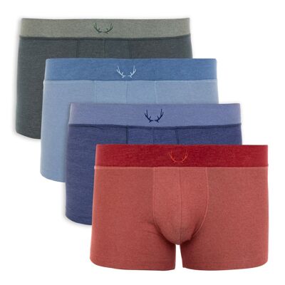 4 bóxers de Tencel para hombre: azul, verde y rojo