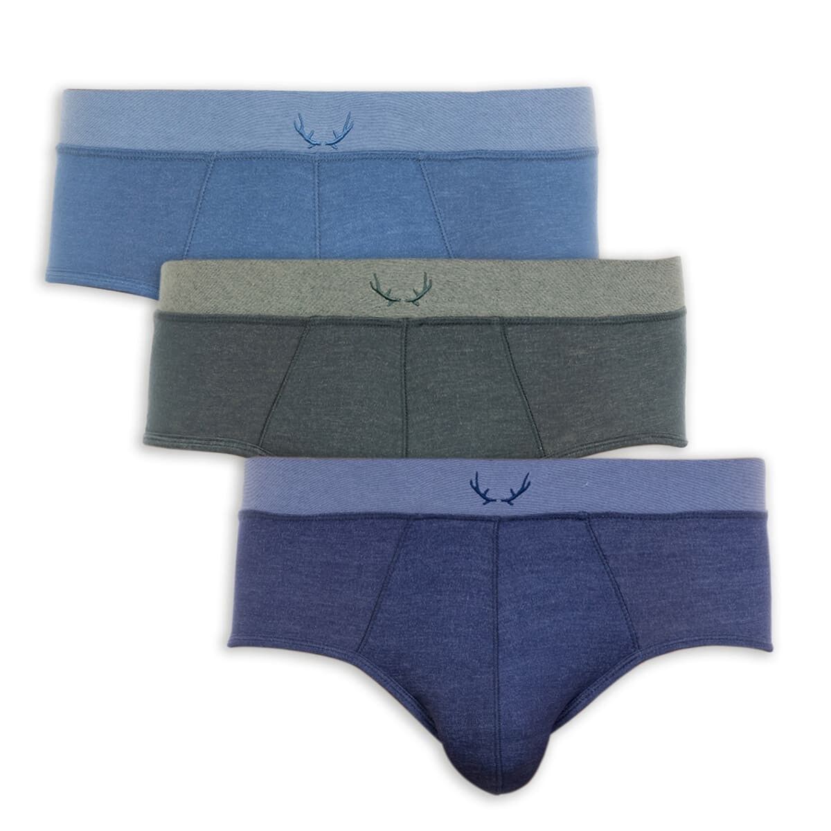 3 Herren-Slips aus Tencel - blau und grün