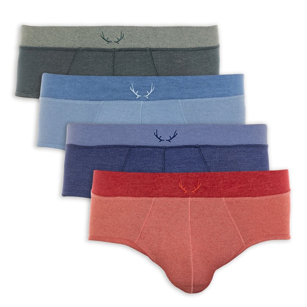 4 Herren-Slips aus Tencel – Blau, Grün & Rot