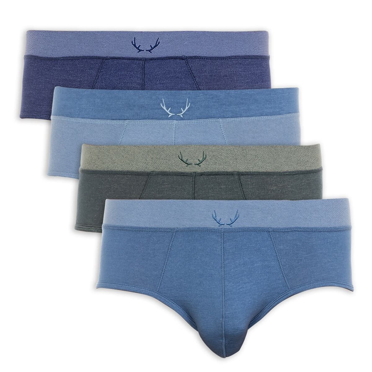 4 Herren-Slips aus Tencel - Blau & Grün