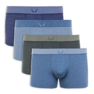 4 bóxers de tencel para hombre - Azul y verde