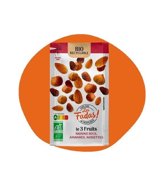 FRUITS SECS / LE 3 FRUITS BIO 48X40G LES FADAS