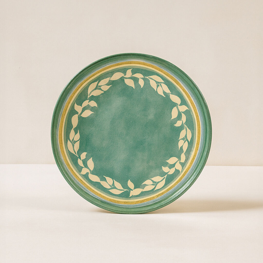 CAPRIA green earthenware dessert plate 21cm