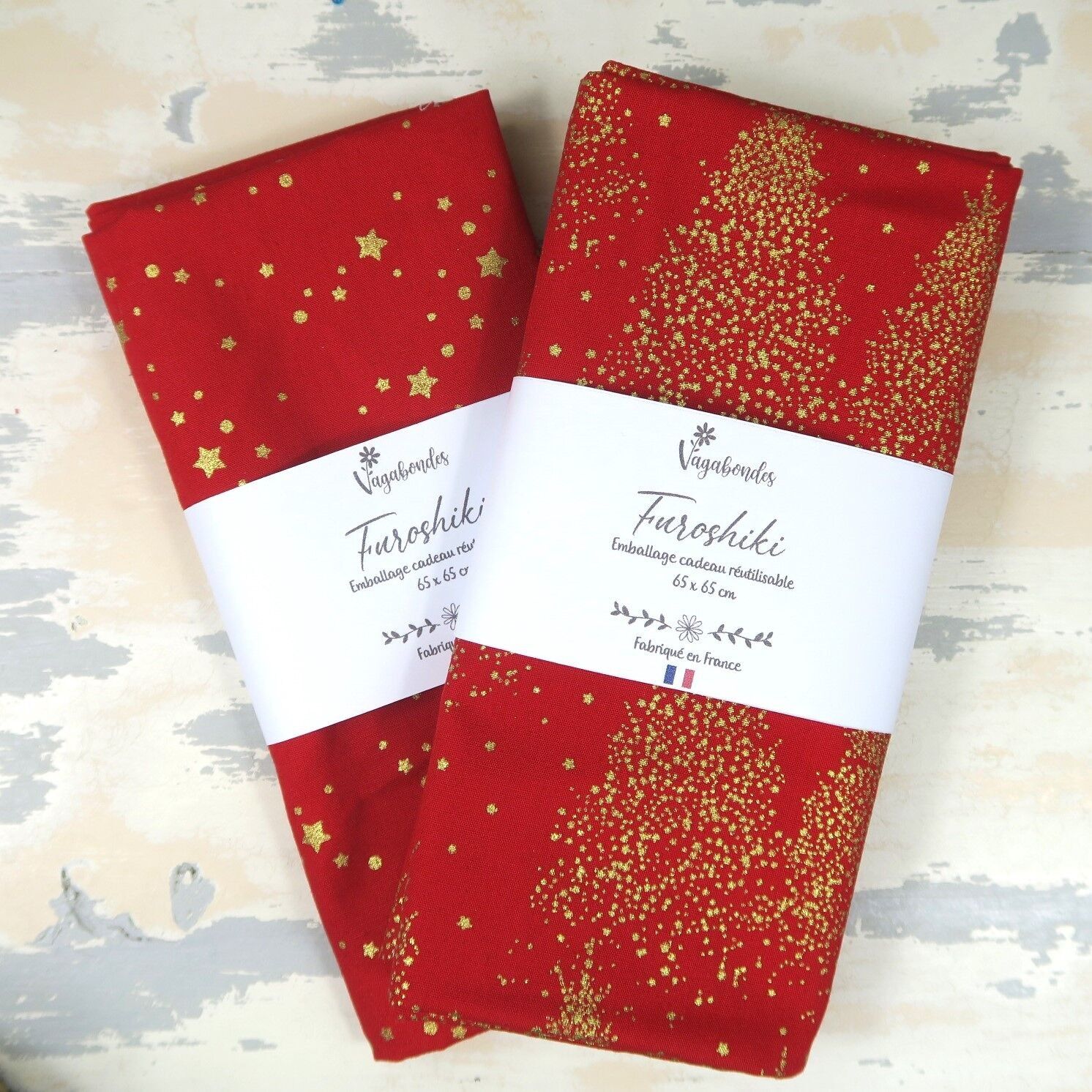 Wiederverwendbares Geschenkpapier - Furoshiki - Sterne