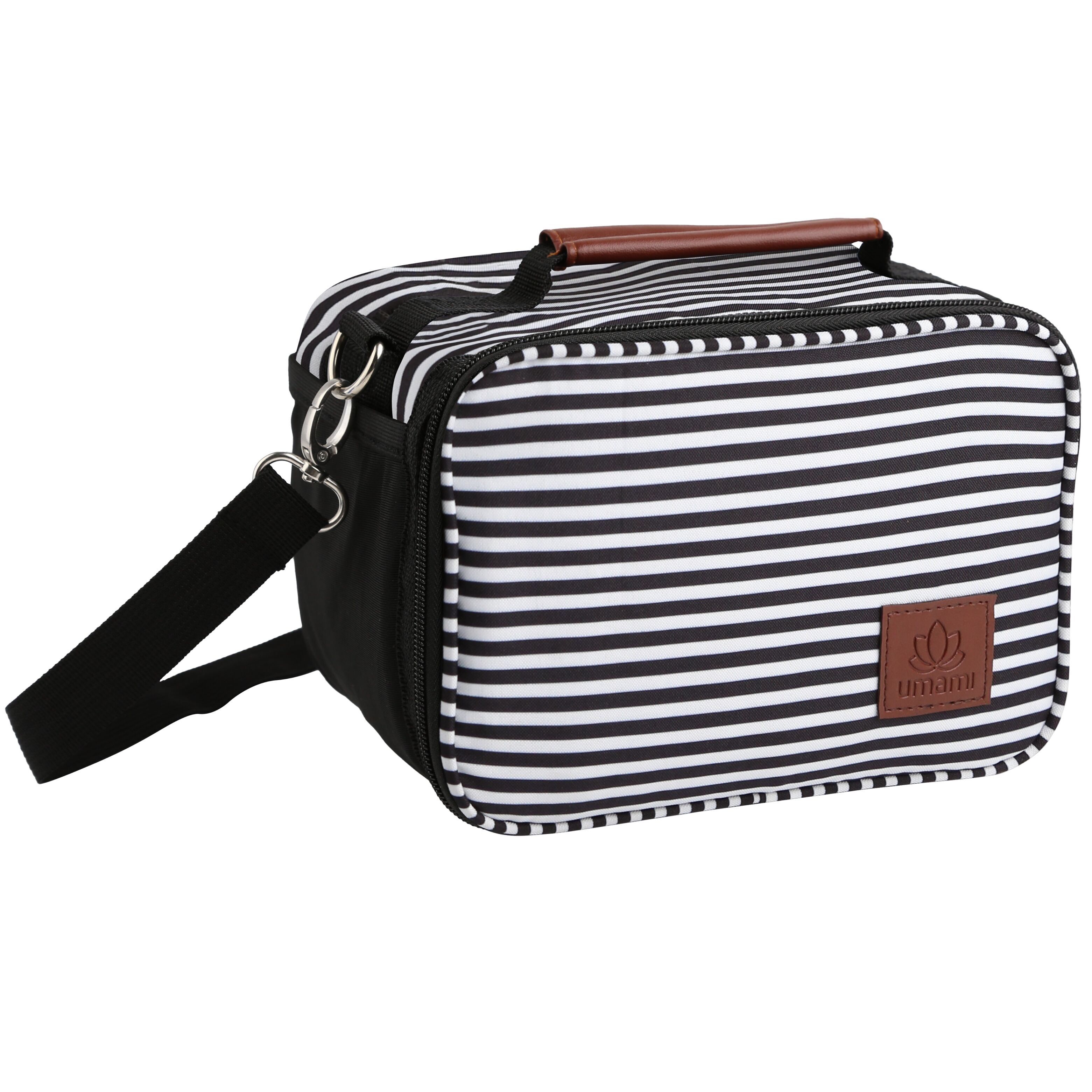 Bolsa térmica Umami para el almuerzo, 4 l, para mujer y hombre. Elegancia y frescura a diario con nuestra lonchera térmica. Ideal para la oficina y para llevar. Nevera pequeña y suave, con diseño de rayas.