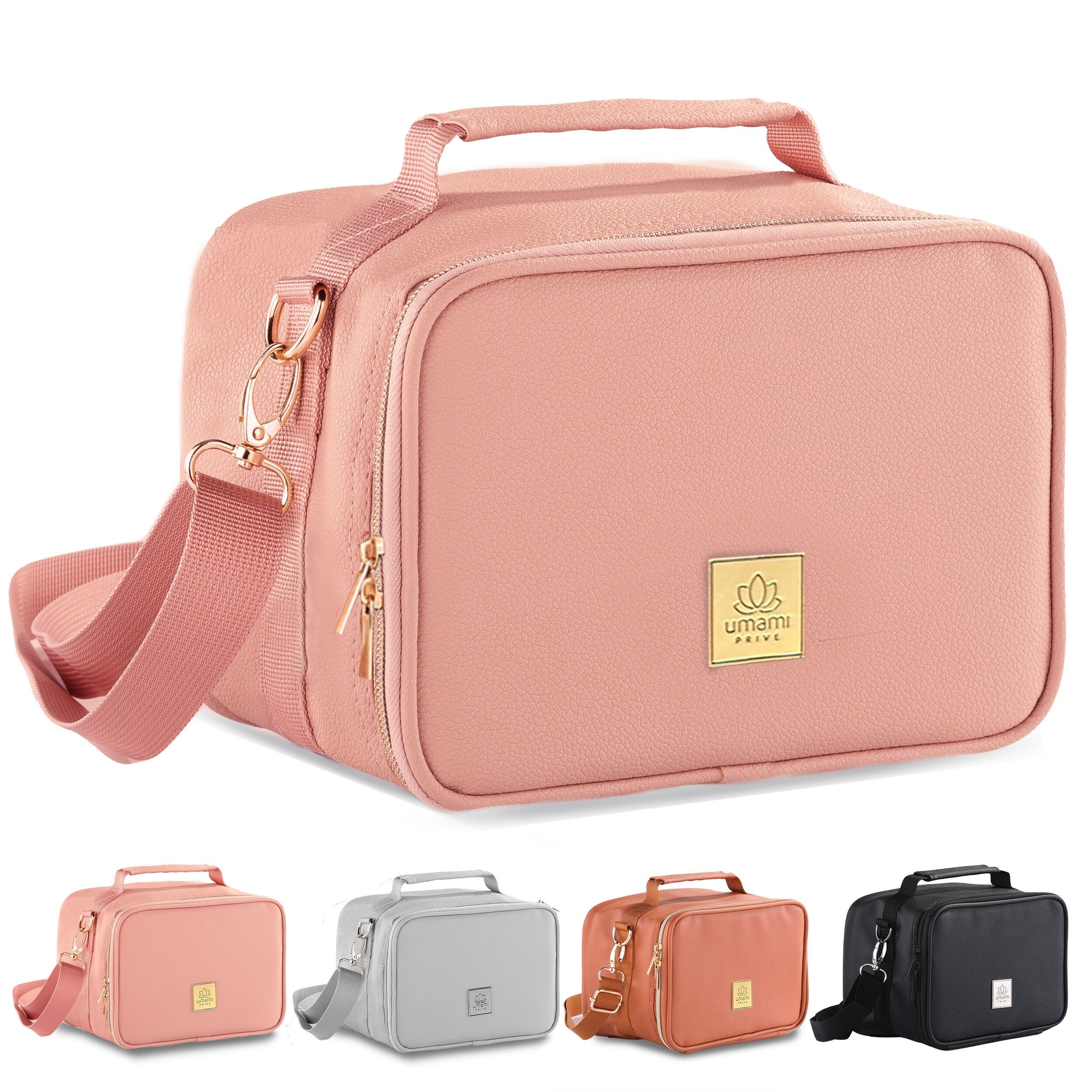 Bolsa térmica Umami Premium para el almuerzo, 4 l, para mujer y hombre, en piel vegana. Elegancia y frescura a diario con nuestra lonchera térmica. Ideal para la oficina y para llevar (rosa silvestre).
