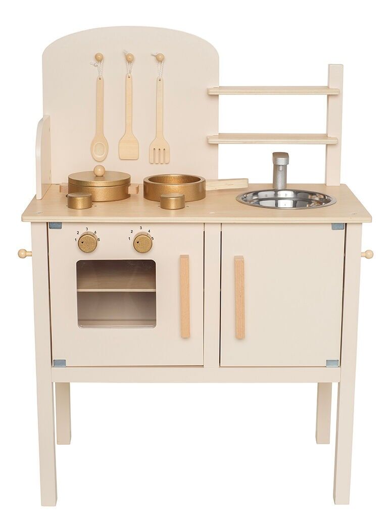 Wooden children's toy - Cream wooden stove