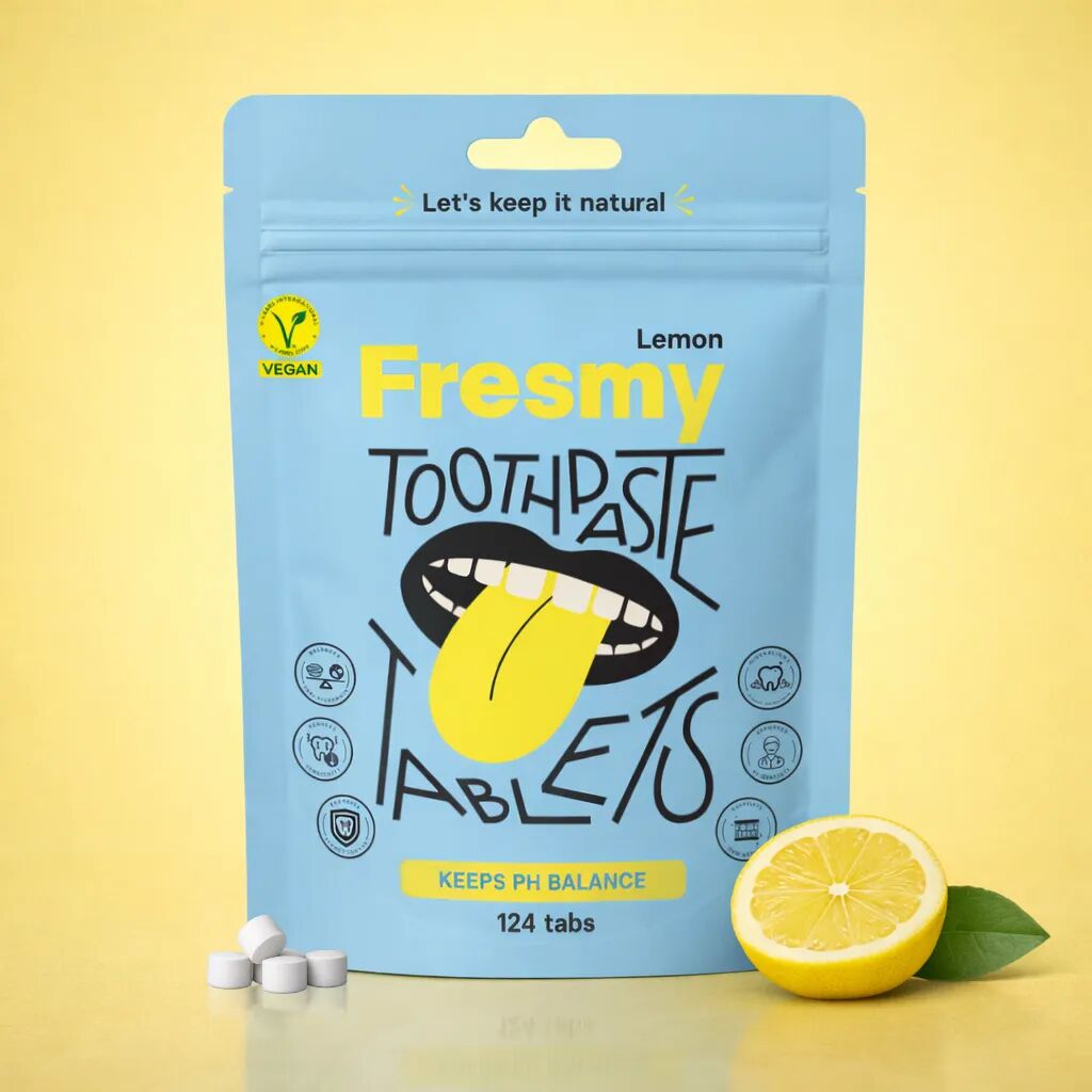 Lemon Toothpaste Tablets in refill bag