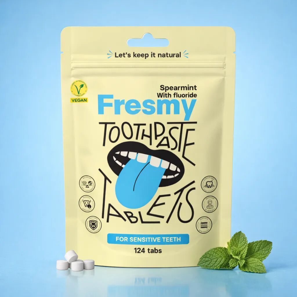 Spearmint Toothpaste Tablets in refill bag