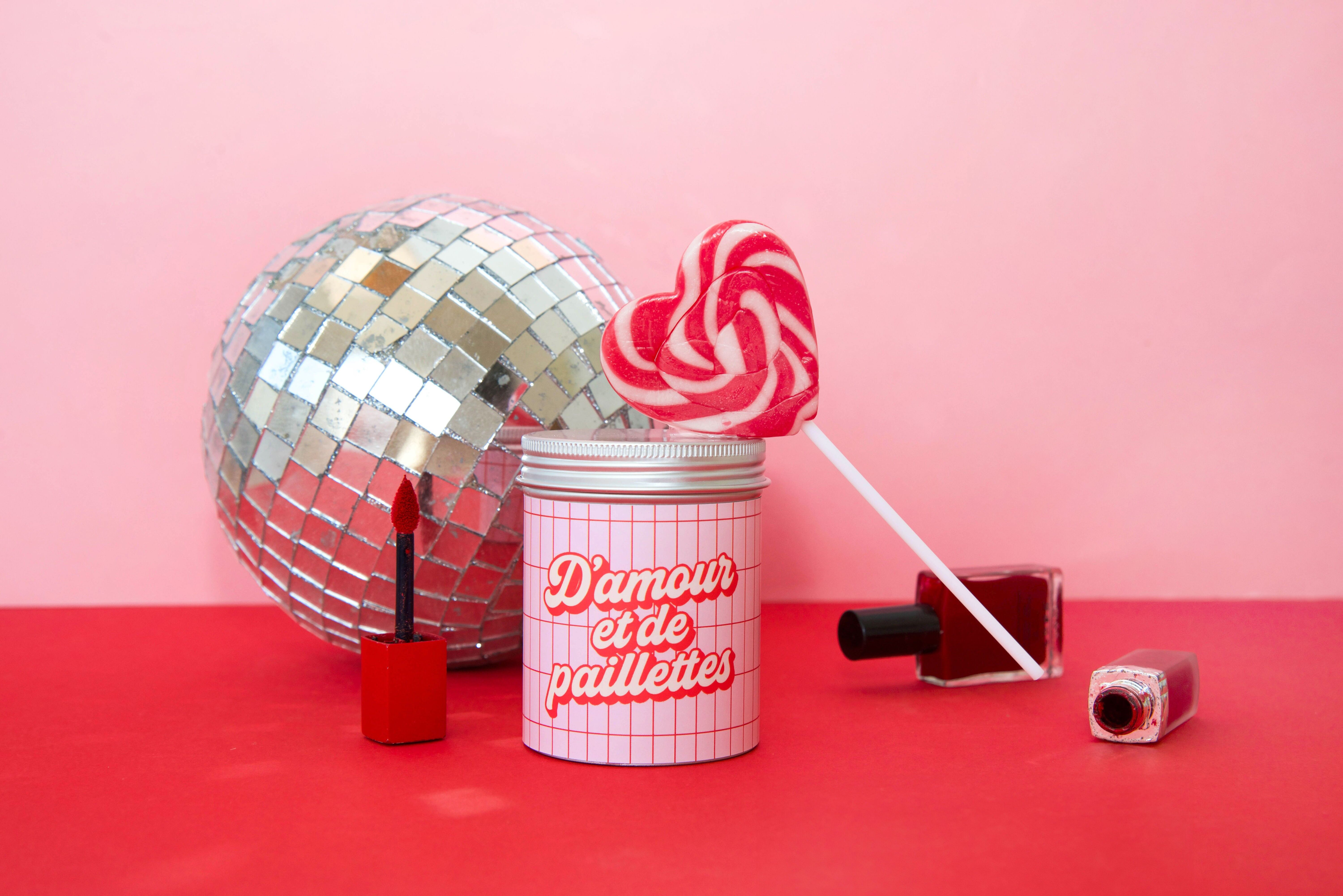 Vegane Kerze - Sojawachs - Liebe und Glitzer