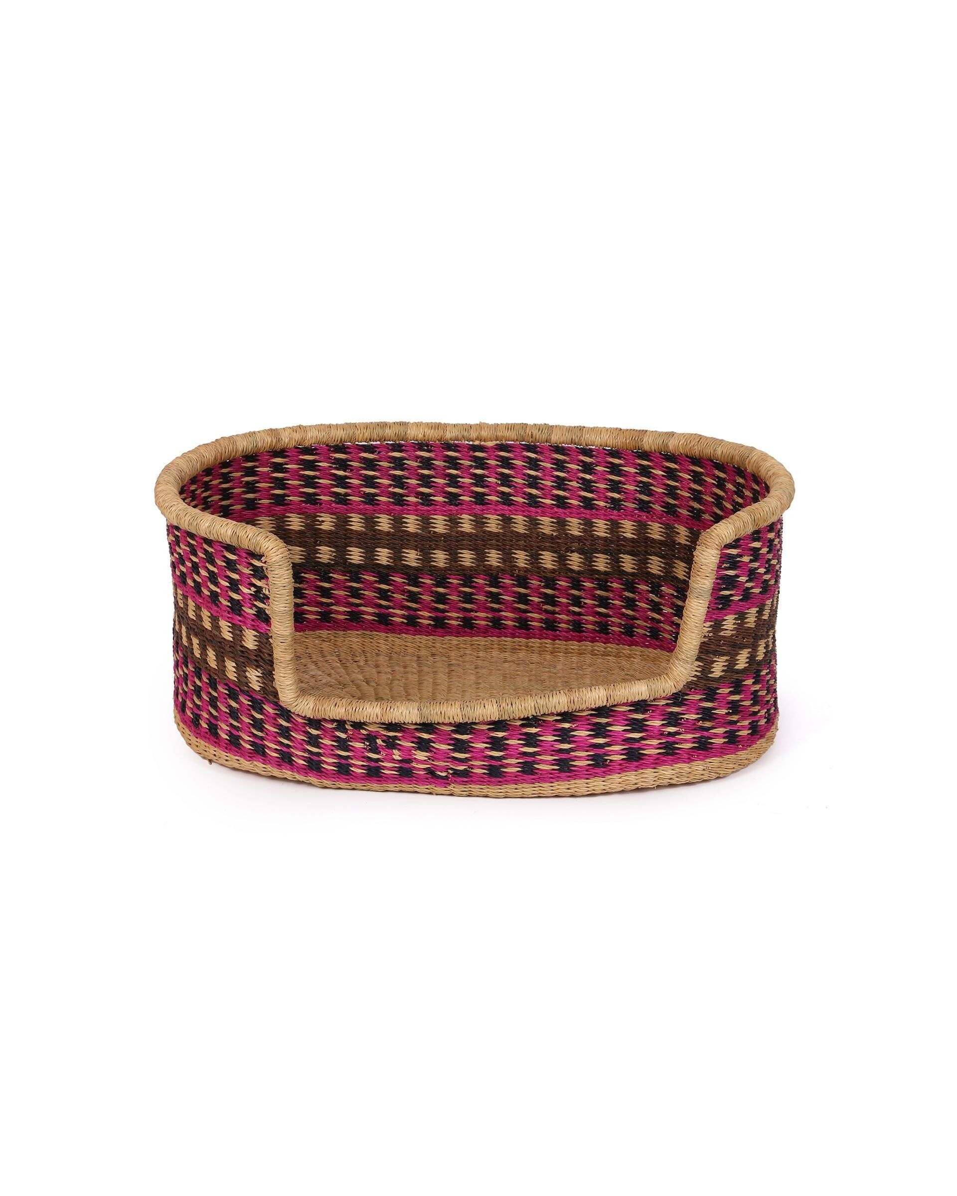 OFUSU : Petit panier pour chien rose, bleu marine et marron