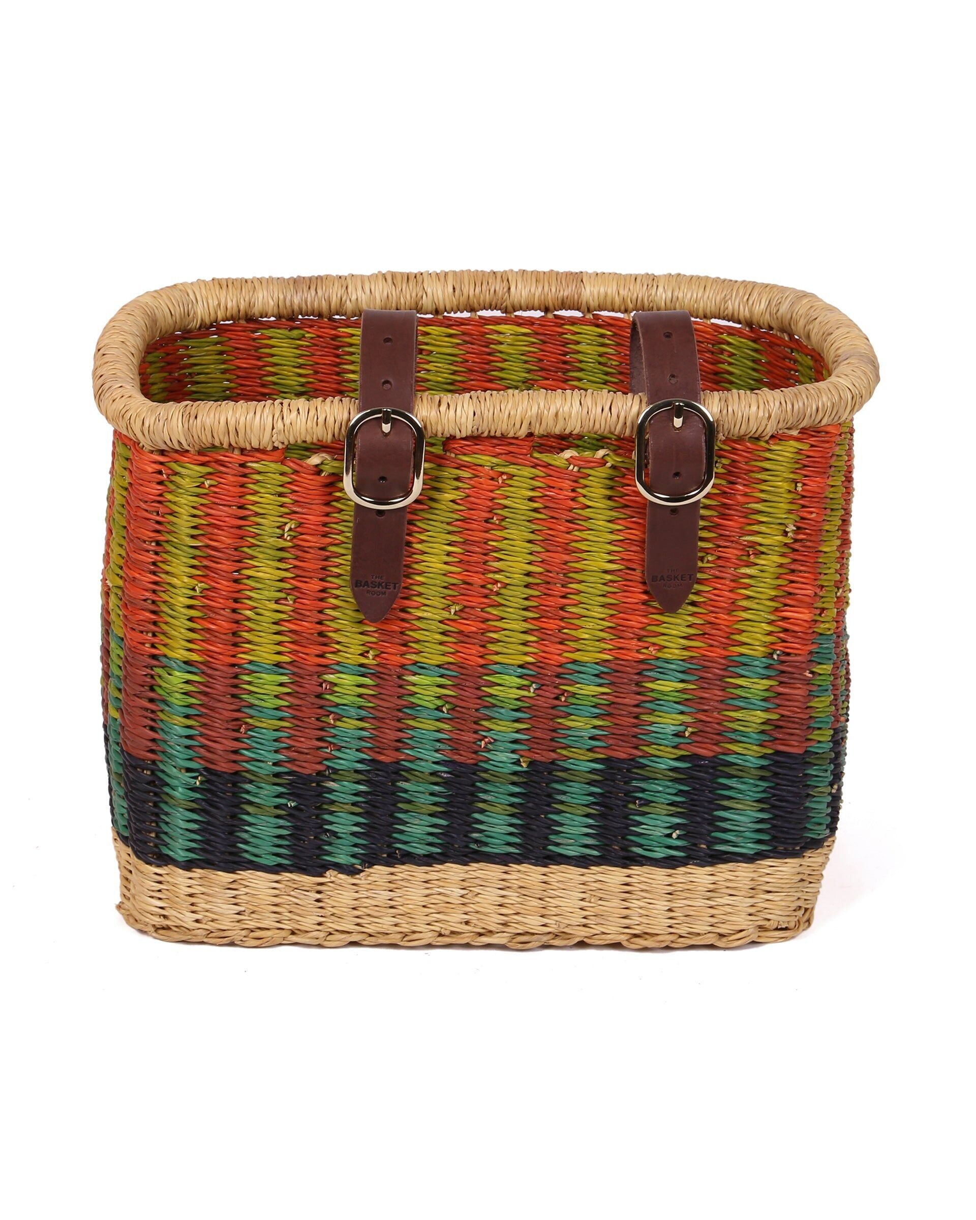 KETE : Panier à vélo rectangulaire orange, vert et bleu