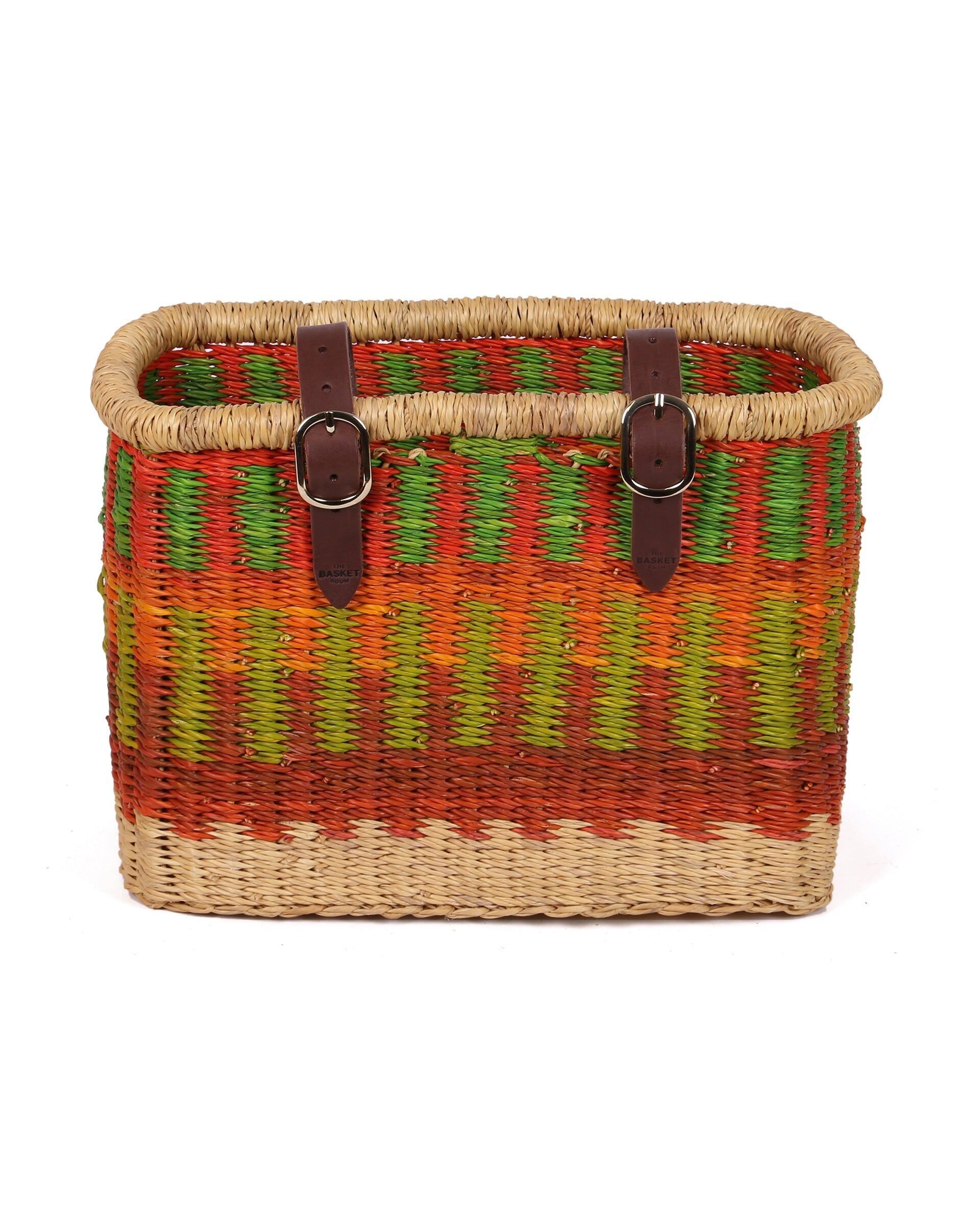 KIMAMBI: Panier à vélo rectangulaire orange, rouge et vert