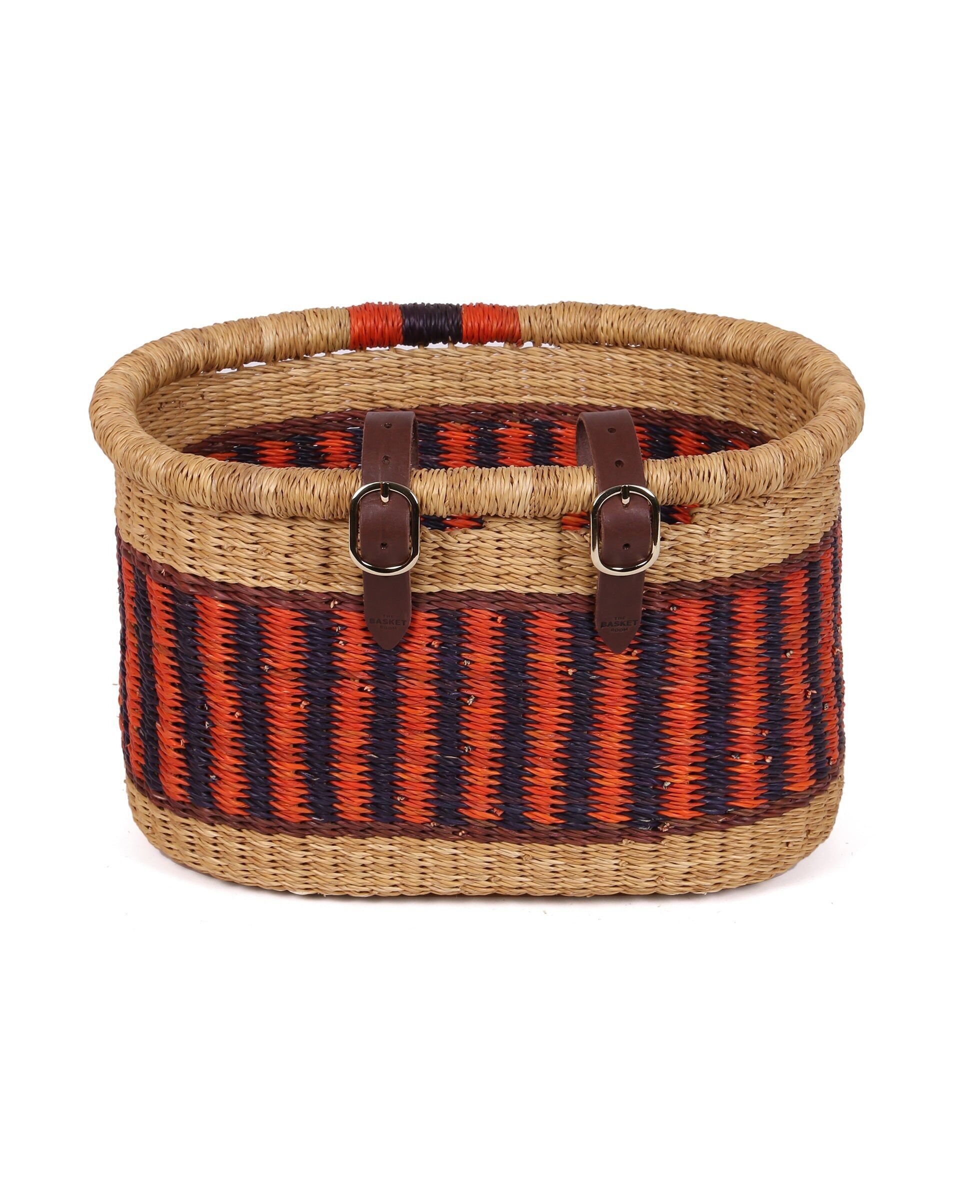 OBOGU : Panier de vélo rectangulaire orange et bleu marine