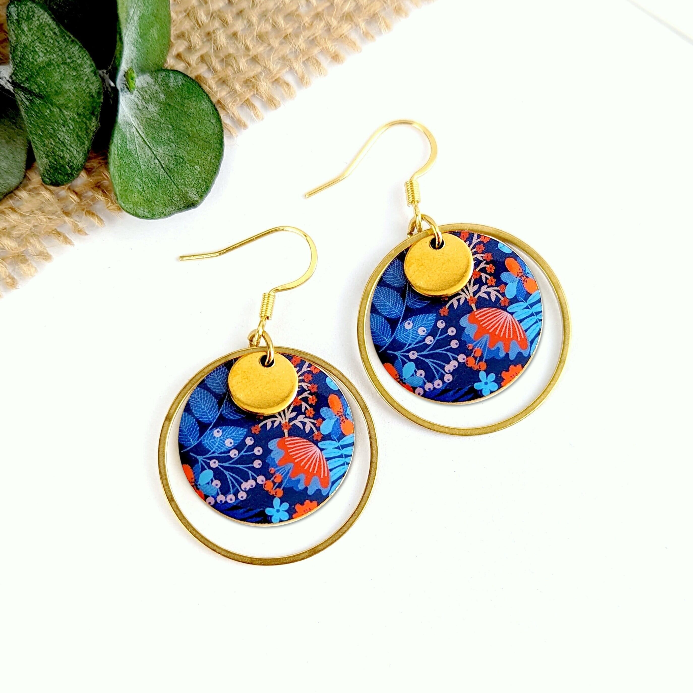 Gold or silver dangle earrings for women - Hypoallergenic 316L stainless steel hooks