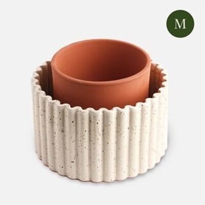 Vaso autonomo Paula (M) - Bianco venato
