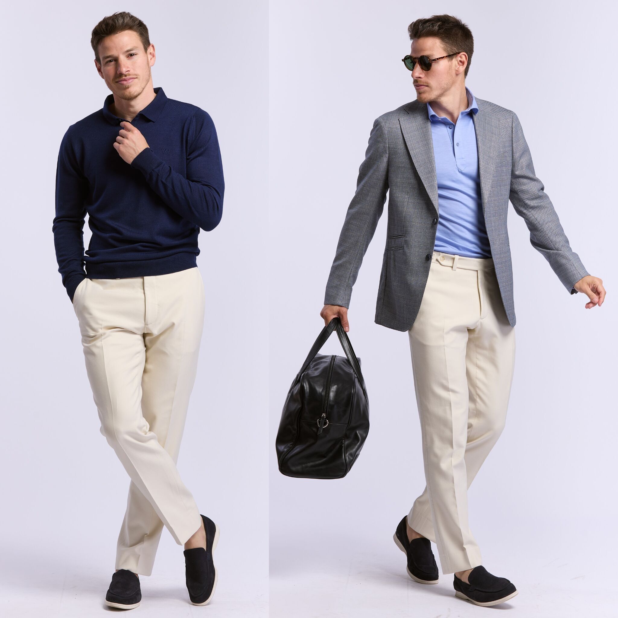 Pantalones de hombre color blanco roto Edmund