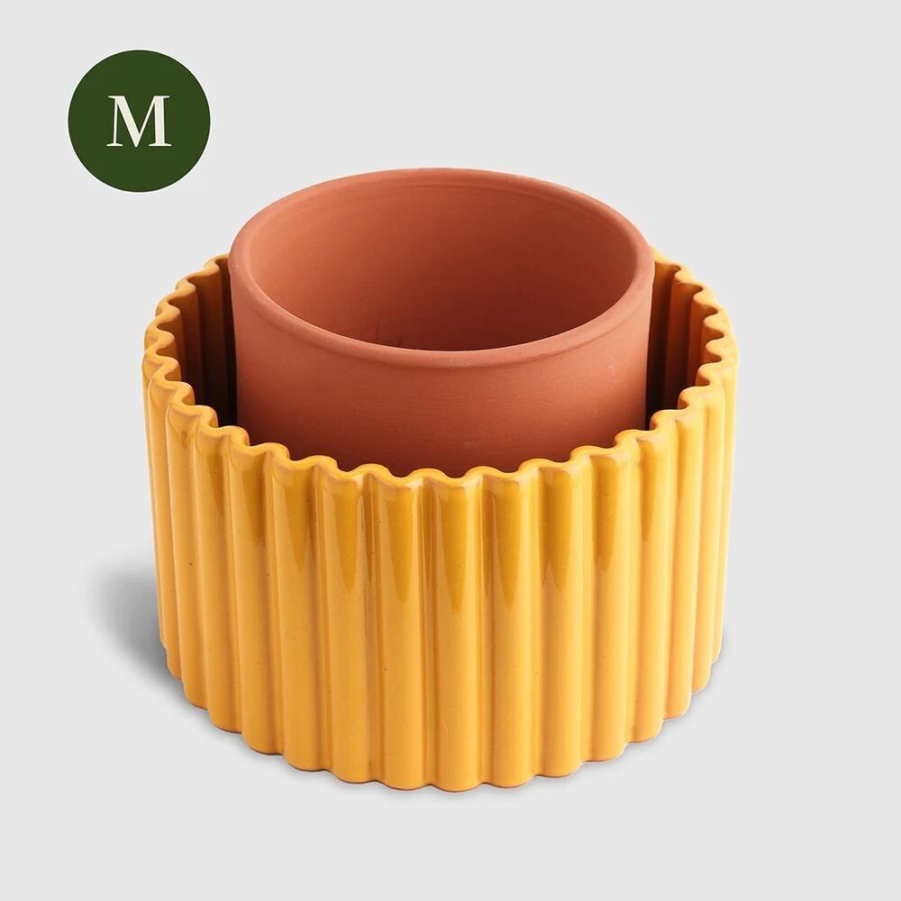 Maceta autónoma Paula (M) - Amarillo mostaza (¡Nuevo!) ¡