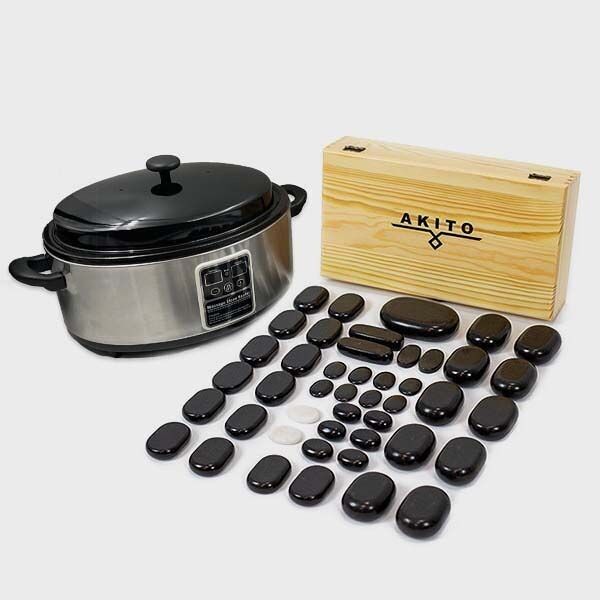 Set 45 Massagesteine + 6l Heizung (digitale Steuerung) | AKITO