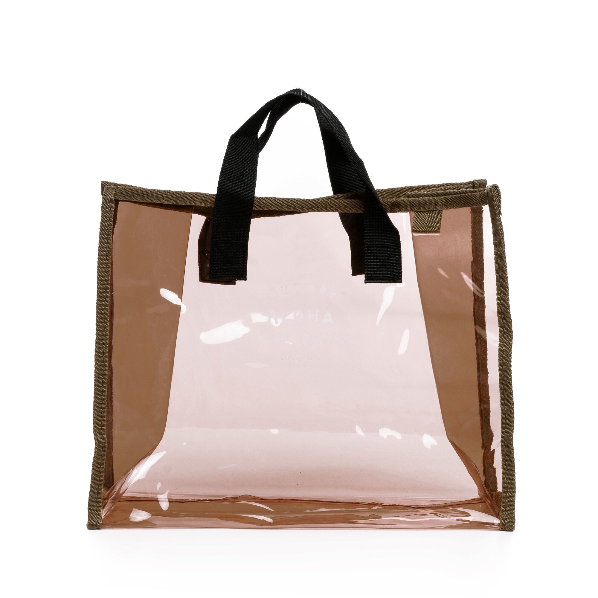 Sac cabas transparent en PVC Zeme.Couleur : Brun Chocolat