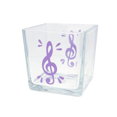 Jarrón de cristal con clave de sol - Color: lavanda