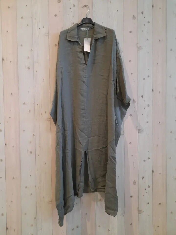 RIF 9036 CAFTANO IN LINO 100% TINTA UNITA