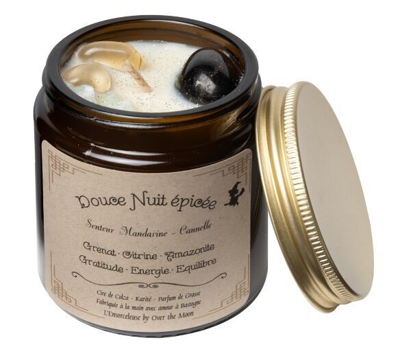 Lithotherapy Candle Sweet Spicy Night - Mandarin Cinnamon